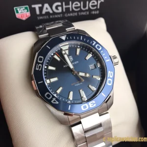 Replica Watches Tag Heuer Aquaracer 41mm Blue Dial Mens Swiss Automatic Movement Metal Bracelet 1:1 Clone Watch