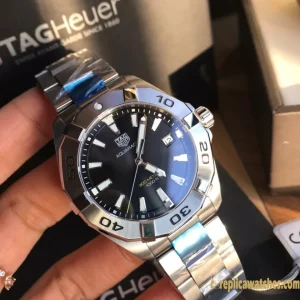 Replica Watches Tag Heuer Aquaracer 41mm Black Dial Mens Swiss Automatic Movement Metal Bracelet 1:1 Clone Watch