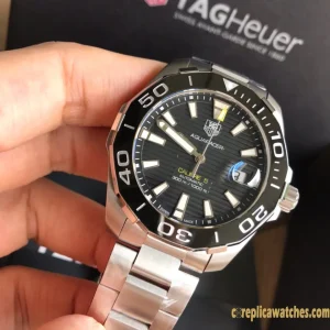 Replica Watches Tag Heuer Aquaracer 41mm Black Dial Mens Swiss Automatic Metal Bracelet 1:1 Clone Watch