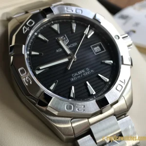 Replica Watches Tag Heuer Aquaracer 43 mm Black Dial Men Swiss Automatic Metal Bracelet 1:1 Clone Watch
