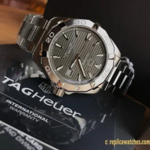 Replica Watches Tag Heuer Aquaracer 43mm Grey Dial Mens Swiss Automatic Metal Bracelet 1:1 Clone Watch
