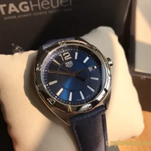 Replica Watches Tag Heuer Formula 1 41 mm Blue Dial Men Swiss Quartz Leather Strap 1:1 Clone Watch