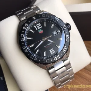 Replica Watches Tag Heuer Formula 1 41mm Black Dial Men Swiss Quartz Movement Metal Bracelet 1:1 Clone Watch