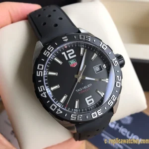 Replica Watches Tag Heuer Formula 1 41 mm Black Dial Men Swiss Automatic Rubber Strap 1:1 Clone Watch