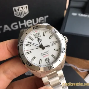 Replica Watches Tag Heuer Formula 1 41 mm White Dial Men Swiss Automatic Metal Bracelet 1:1 Clone Watch