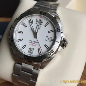 Replica Watches Tag Heuer Formula 1 41mm White Dial Mens Swiss Automatic Metal Bracelet 1:1 Clone Watch