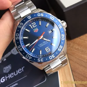 Replica Watches Tag Heuer Formula 1 43 mm Blue Dial Mens Swiss Automatic Metal Bracelet 1:1 Clone Watch