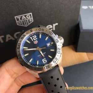 Replica Watches Tag Heuer Formula 1 43mm Blue Dial Mens Swiss Quartz Rubber Strap 1:1 Clone Watch