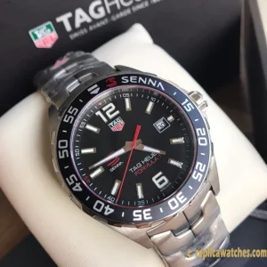 Replica Watches Tag Heuer Formula 1 43mm Black Dial Mens Swiss Automatic Metal Bracelet 1:1 Clone Watch