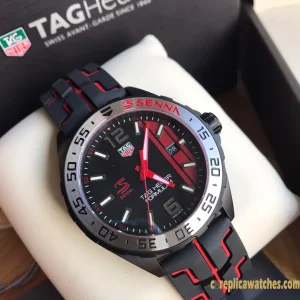 Replica Watches Tag Heuer Formula 1 43mm Black Dial Mens Swiss Quartz Rubber Strap 1:1 Clone Watch