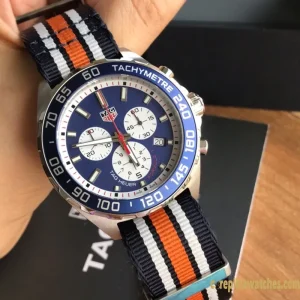 Replica Watches Tag Heuer Formula 1 43 mm Blue Dial Men Swiss Automatic Rubber Strap 1:1 Clone Watch