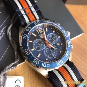Replica Watches Tag Heuer Formula 1 43 mm Blue Dial Men Swiss Automatic Movement Rubber Strap 1:1 Clone Watch