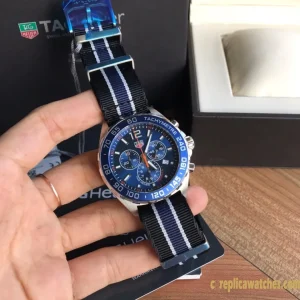 Replica Watches Tag Heuer Formula 1 43 mm Blue Dial Men Swiss Quartz Rubber Strap 1:1 Clone Watch