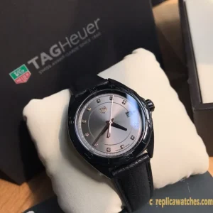 Replica Watches Tag Heuer Formula 1 35mm Silver Dial Women Swiss Quartz Leather Strap 1:1 Clone Watch