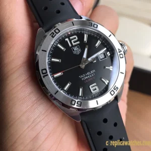 Replica Watches Tag Heuer Formula 1 41 mm Black Dial Men Swiss Automatic Rubber Strap 1:1 Clone Watch