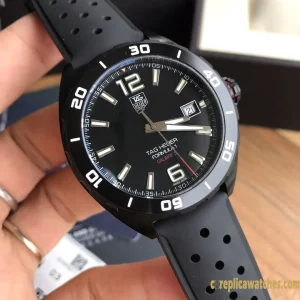 Replica Watches Tag Heuer Formula 1 41 mm Black Dial Men Swiss Automatic Rubber Strap 1:1 Clone Watch