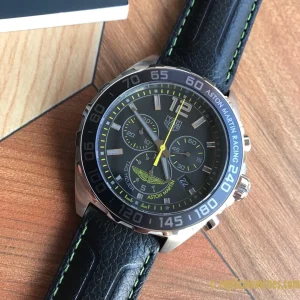 Replica Watches Tag Heuer Formula 1 43 mm Black Dial Mens Swiss Quartz Movement Leather Strap 1:1 Clone Watch
