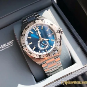 Replica Watches Tag Heuer Formula 1 43 mm Blue Dial Men Swiss Automatic Metal Bracelet 1:1 Clone Watch